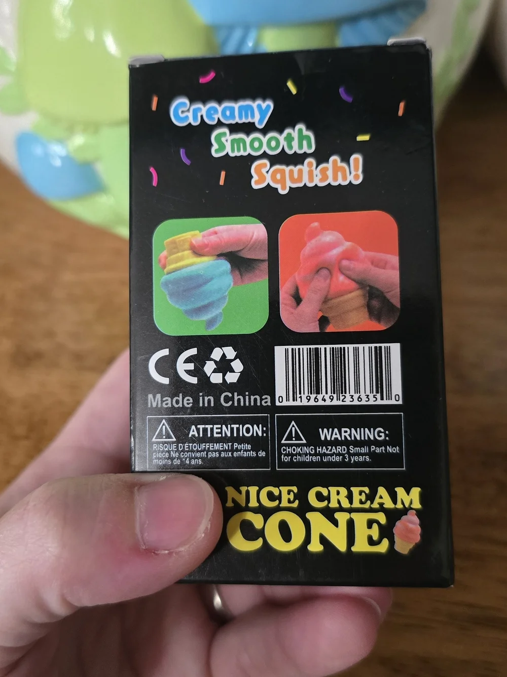 Nice Cream Cone Glittery Yellow Green Squishy